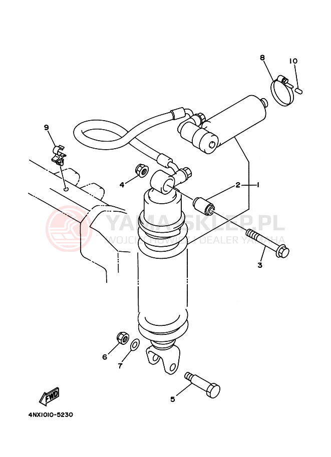 Schemat "zawieszenie tył" do Yamaha TRX850