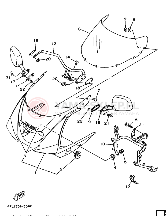 Schemat "Obudowa silnika" do Yamaha TZR125