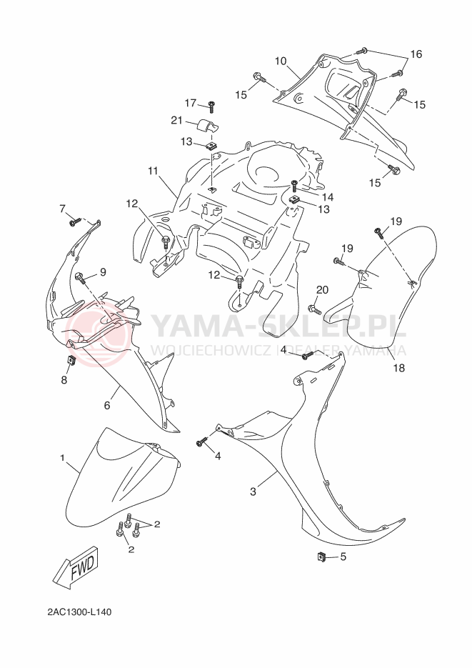 Schemat "błotnik" do Yamaha NEOS 4 UBS