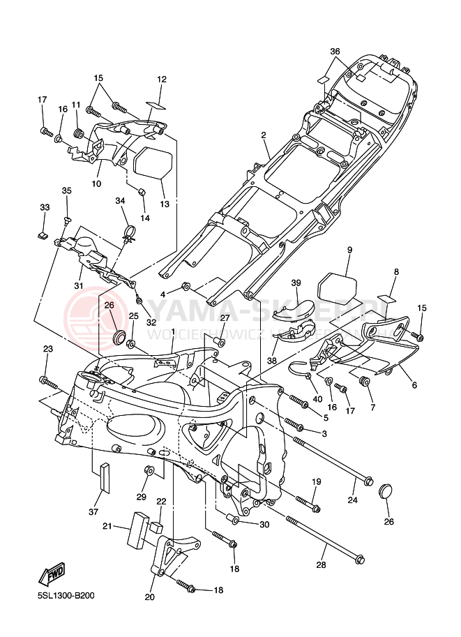 Schemat "rama" do Yamaha YZF-R6
