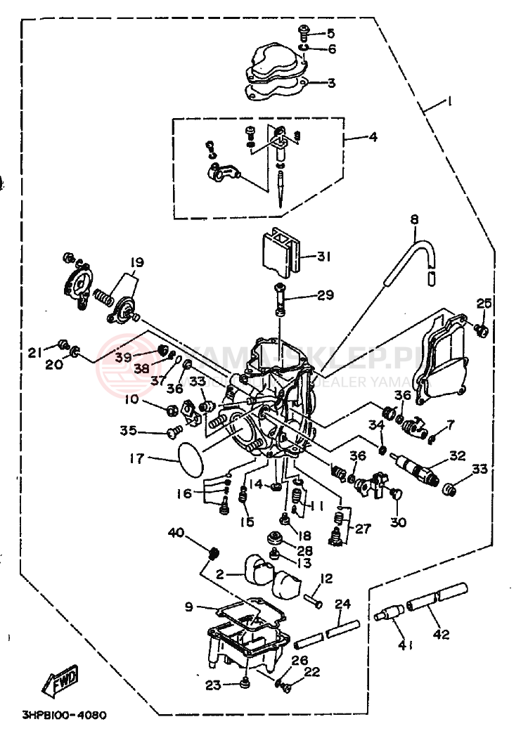 Schemat "Gaźnik" do Yamaha YFM350