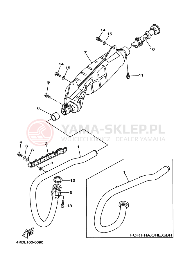 Schemat "Wydech końcowy" do Yamaha YFB250FW