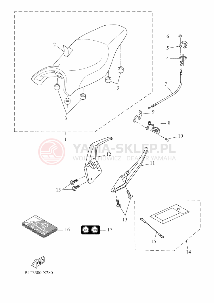 Schemat "siedzenie" do Yamaha TRACER 7 35KW