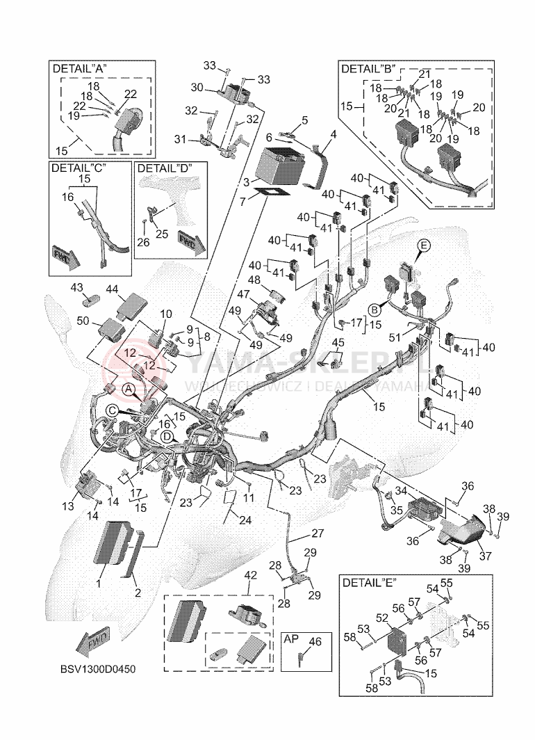 Schemat "układ elektryczny" do Yamaha TMAX