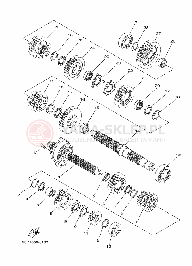 Schemat "Skrzynia biegów " do Yamaha XT1200Z