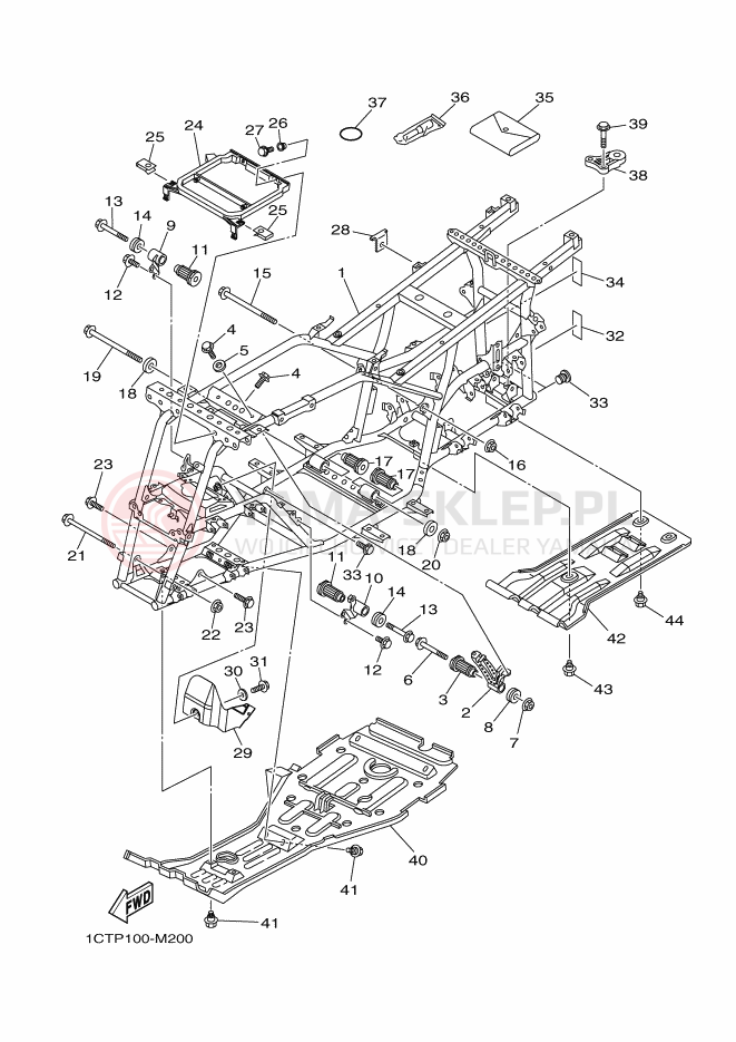 Schemat "rama" do Yamaha YFM450FWAD