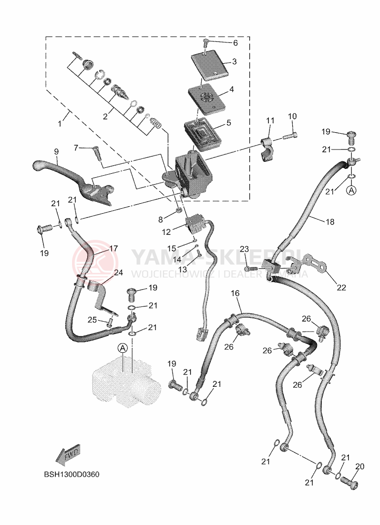 Schemat "Pompa hamulcowa przednia" do Yamaha MT-07 Y-AMT