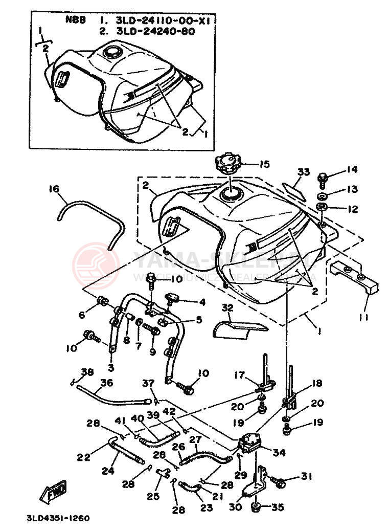 Schemat "zbiornik paliwa" do Yamaha XTZ750 SUPERTENERE
