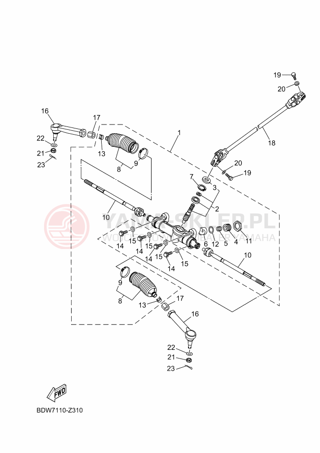 Schemat "Półki zawieszenia" do Yamaha YXZ1000R SS