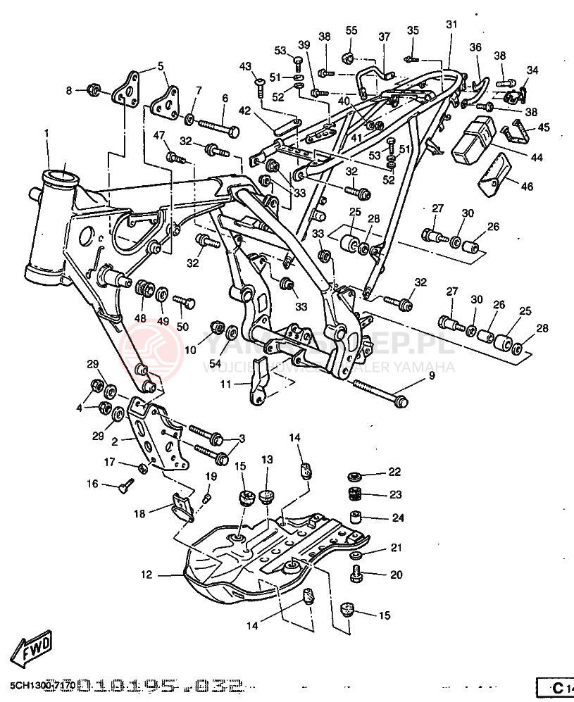 Schemat "rama" do Yamaha TT600R