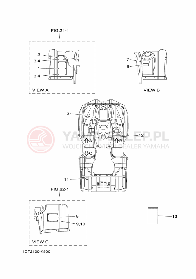Schemat "naklejki" do Yamaha GRIZZLY 450 EPS