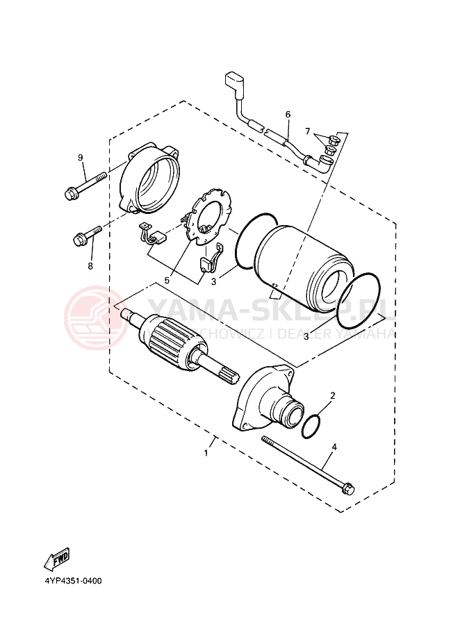 Schemat "rozrusznik" do Yamaha XVZ1300A ROYALSTAR