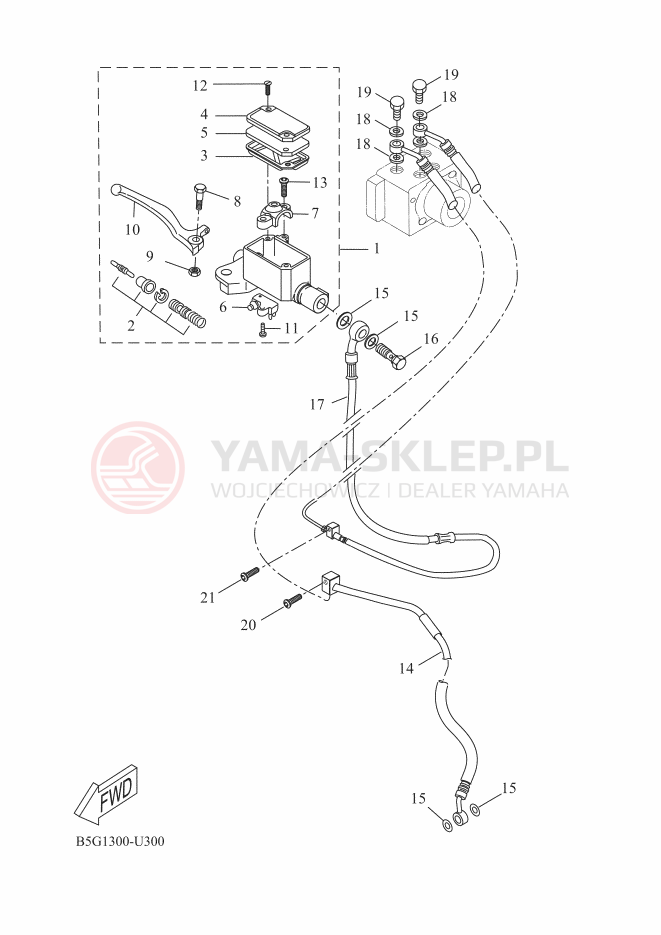 Schemat "Pompa hamulcowa przednia" do Yamaha YZF-R125