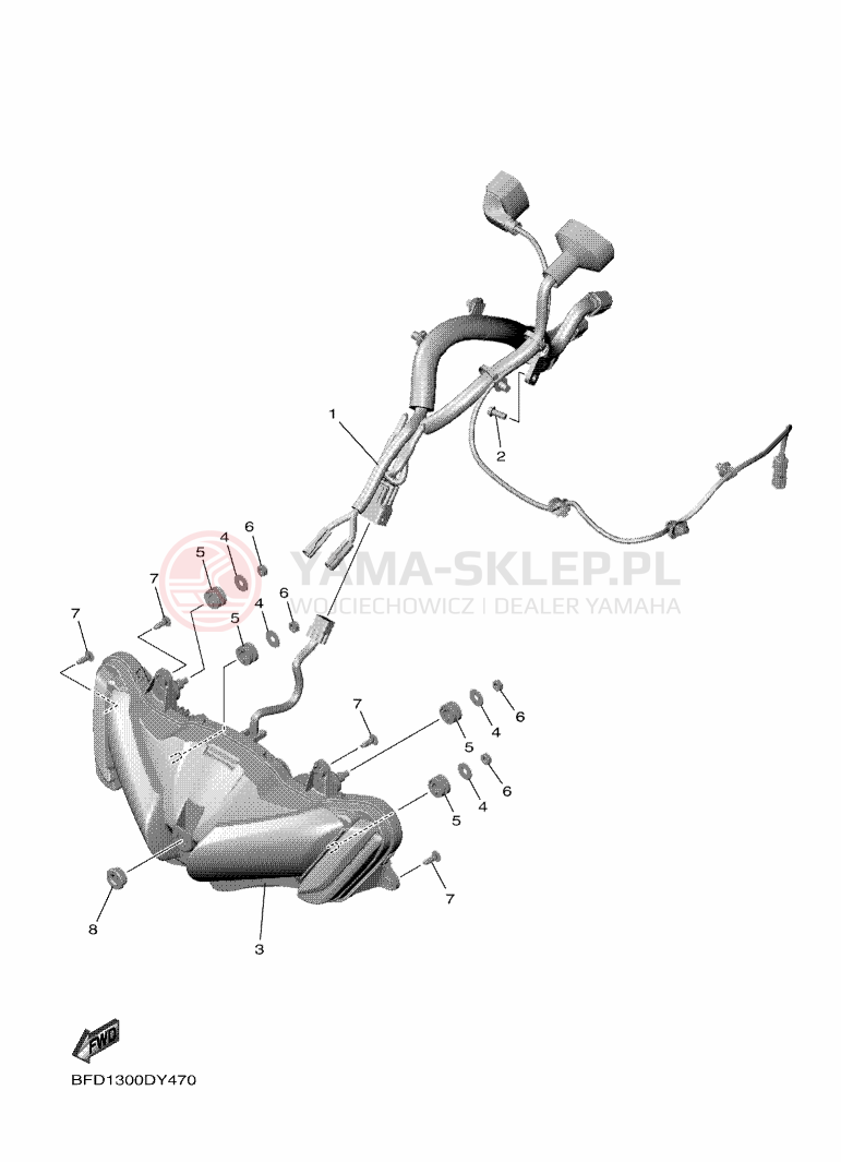 Schemat "Lampa przód" do Yamaha NIKEN GT