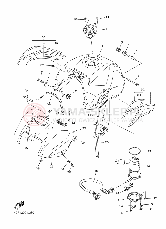 Schemat "zbiornik paliwa" do Yamaha FZ8-S
