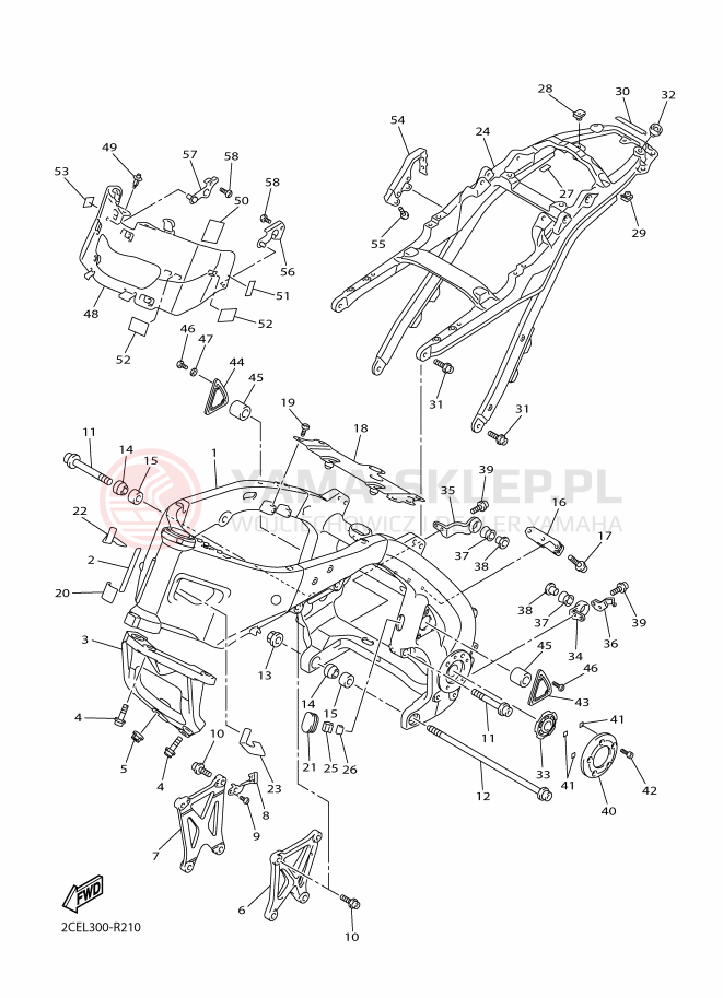 Schemat "rama" do Yamaha VMAX17