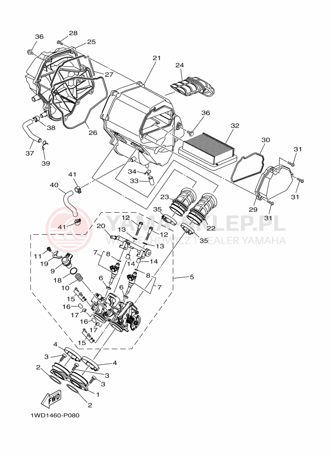 Schemat "Wtrysk paliwa" do Yamaha YZF-R3