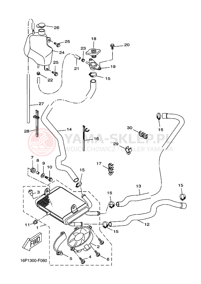 Schemat "Układ chlodzenia" do Yamaha XCITY