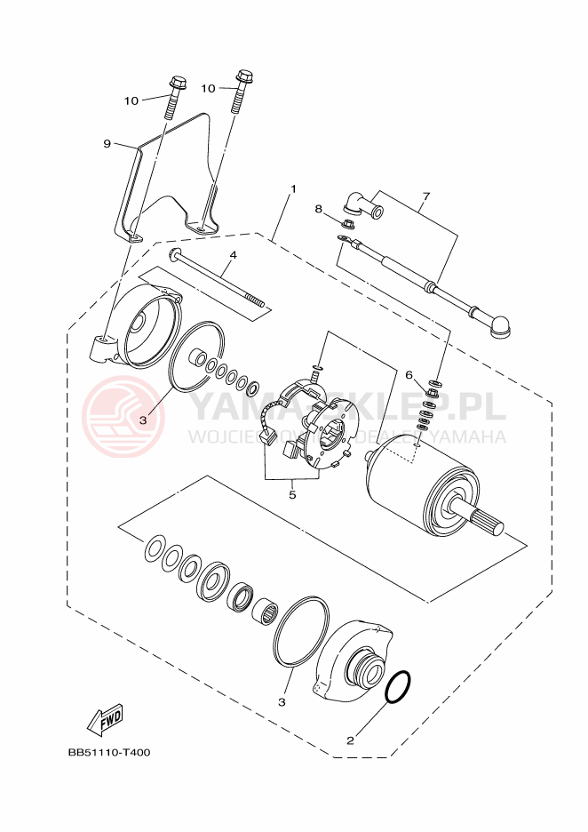 Schemat "rozrusznik" do Yamaha KODIAK 450 EPS