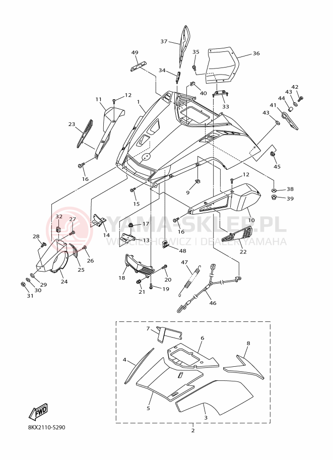 Schemat "Osłony" do Yamaha VK540V