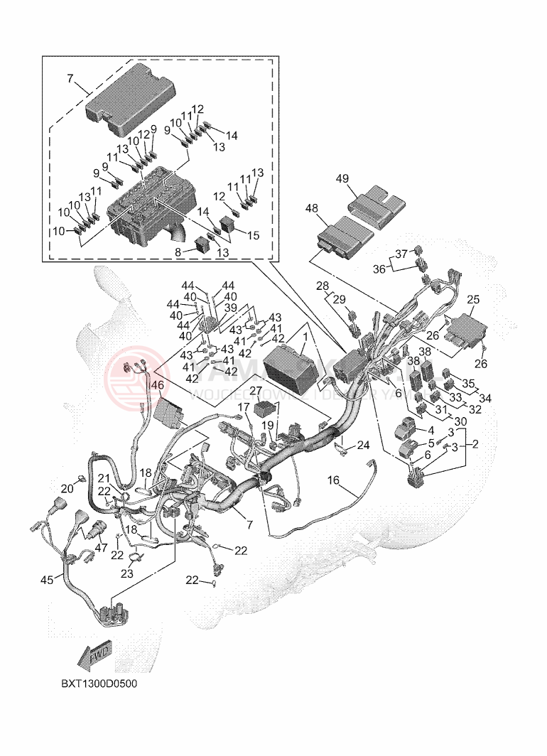Schemat "układ elektryczny" do Yamaha TRACER 9 Y-AMT