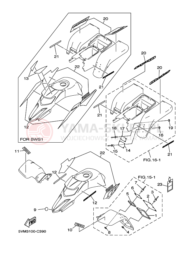 Schemat "naklejki" do Yamaha BLASTER