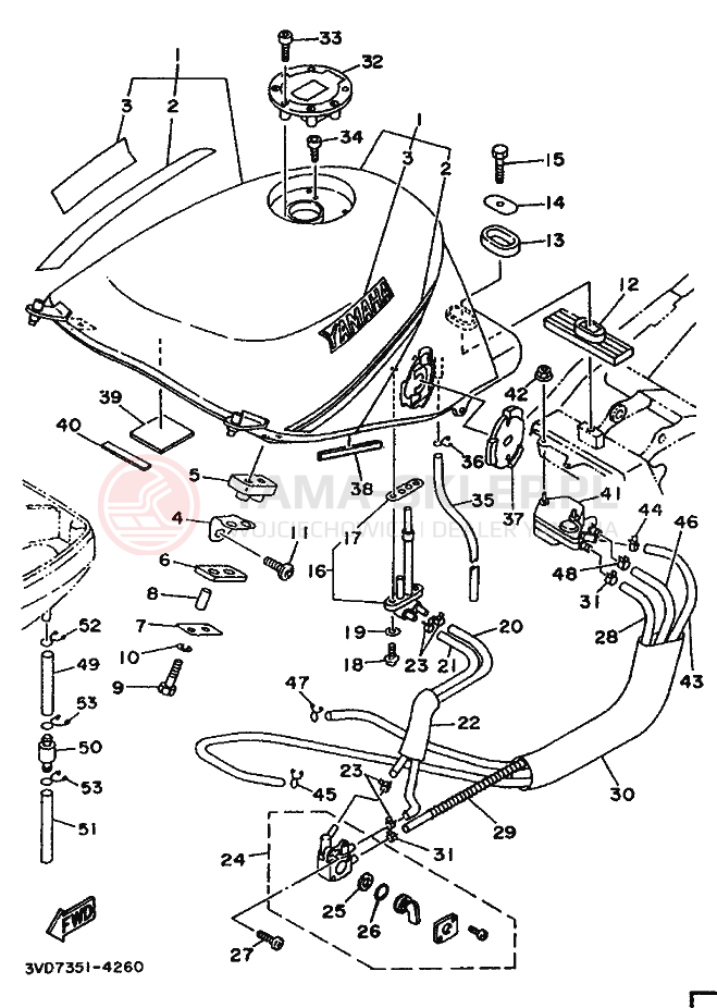 Schemat "zbiornik paliwa" do Yamaha TDM850