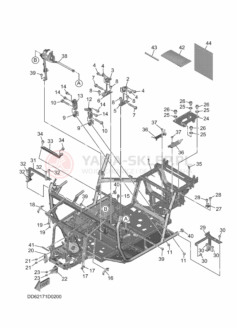 Schemat "rama" do Yamaha WOLVERINE X2 850 SE