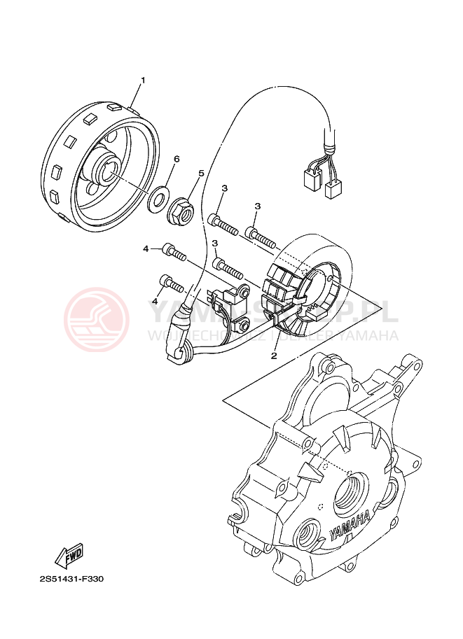 Schemat "prądnica" do Yamaha CRYPTON X