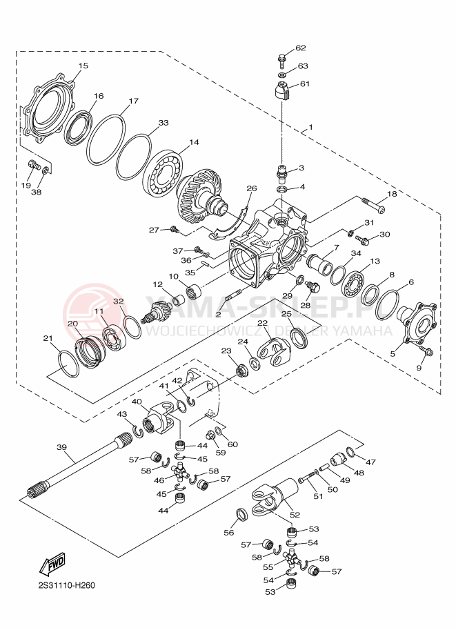 Schemat "Wał napędowy" do Yamaha VMAX17