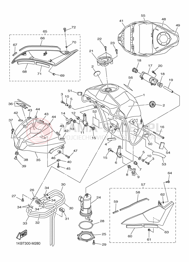 Schemat "zbiornik paliwa" do Yamaha YZF-R1