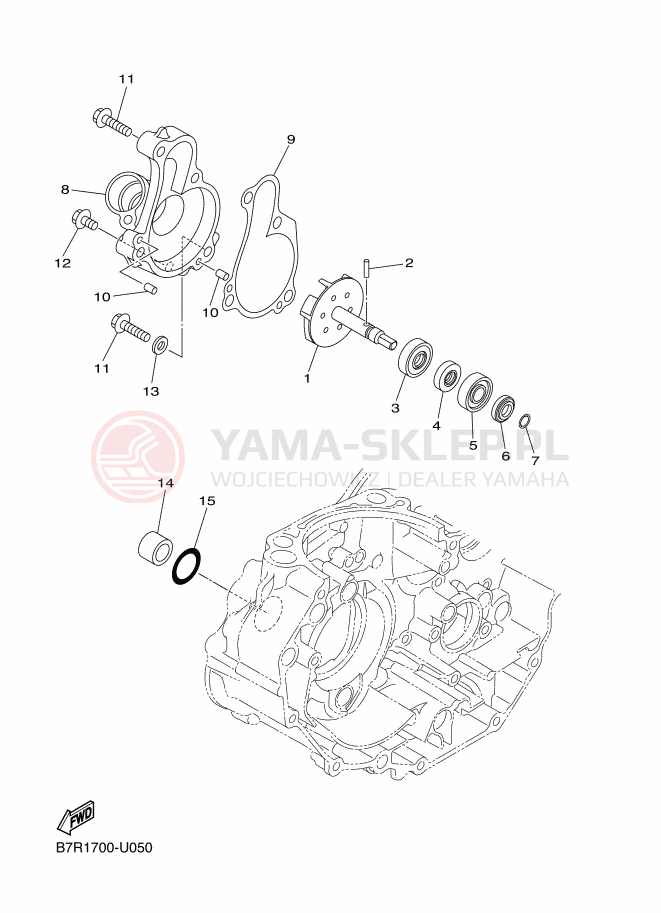 Schemat "Pompa wody" do Yamaha WR450F