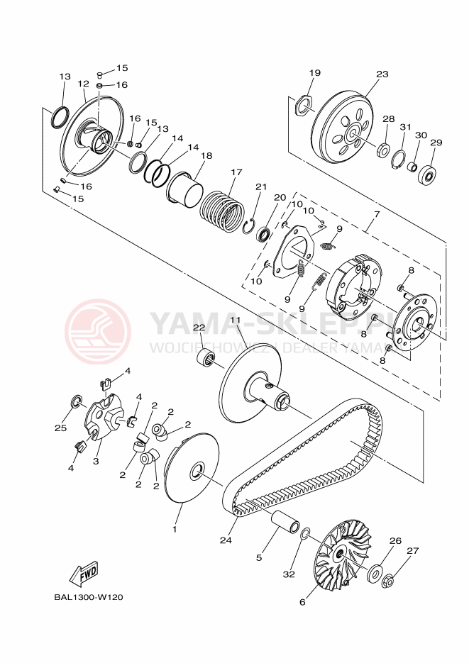 Schemat "sprzęgło" do Yamaha NMAX 125