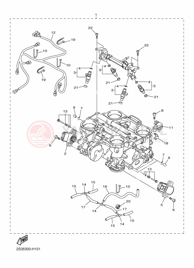 Schemat "Wtrysk paliwa" do Yamaha VMAX
