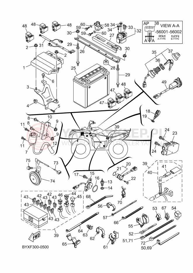 Schemat "układ elektryczny" do Yamaha GRIZZLY 700 EPS