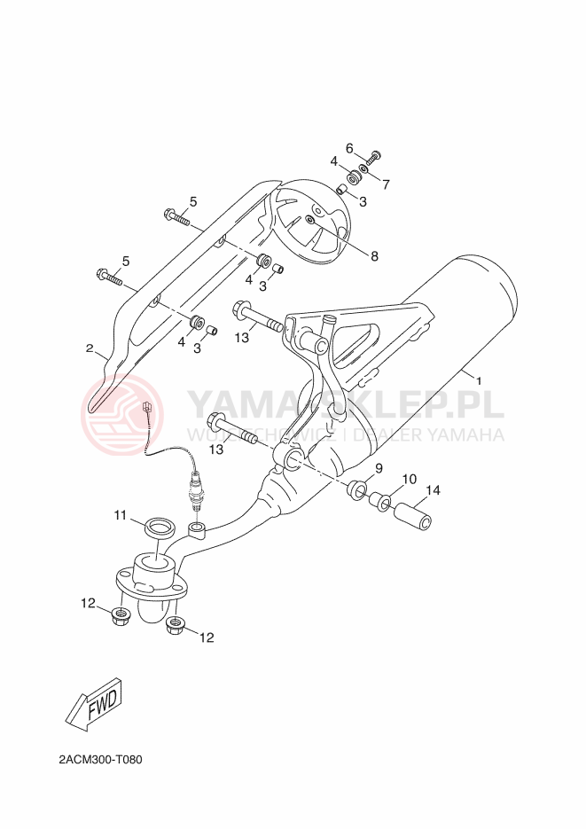 Schemat "Wydech końcowy" do Yamaha NEOS 4