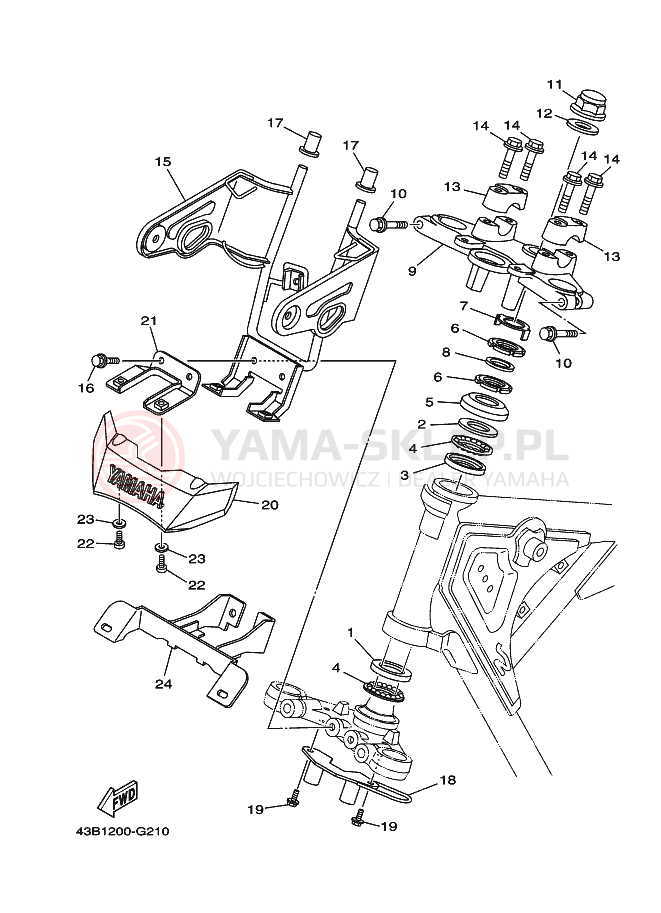 Schemat "Półki zawieszenia" do Yamaha YBR125EGS