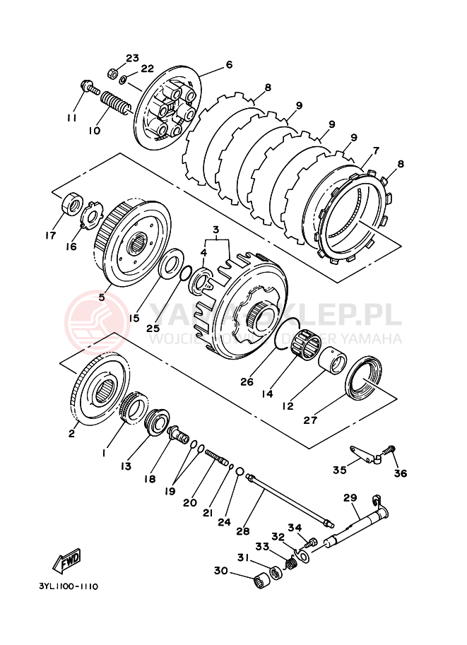 Schemat "sprzęgło" do Yamaha TZ250