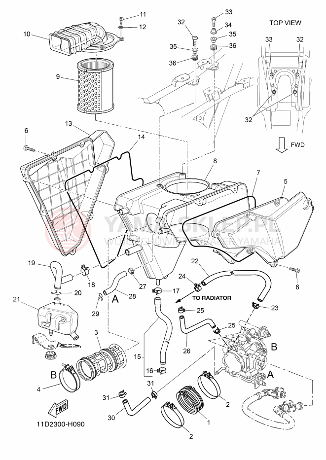 Schemat "Wtrysk paliwa" do Yamaha TENERE