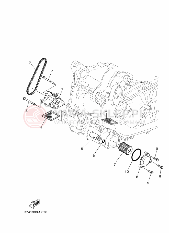 Schemat "Pompa olejowa" do Yamaha X-MAX 300