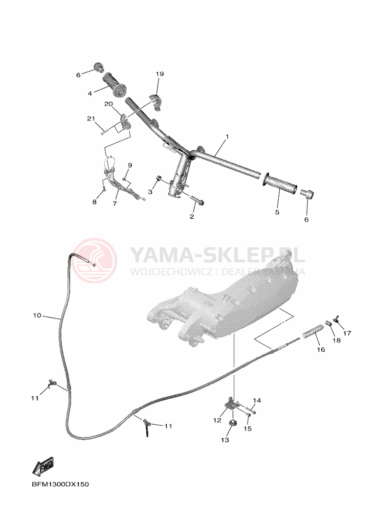 Schemat "Kierownica i osprzęt" do Yamaha NEO'S