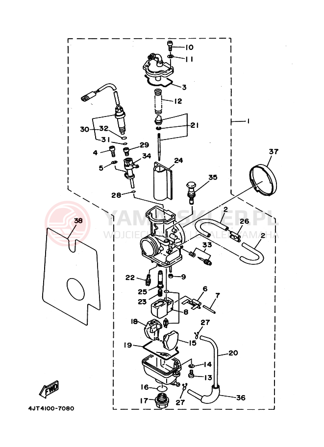 Schemat "Gaźnik" do Yamaha TZ125