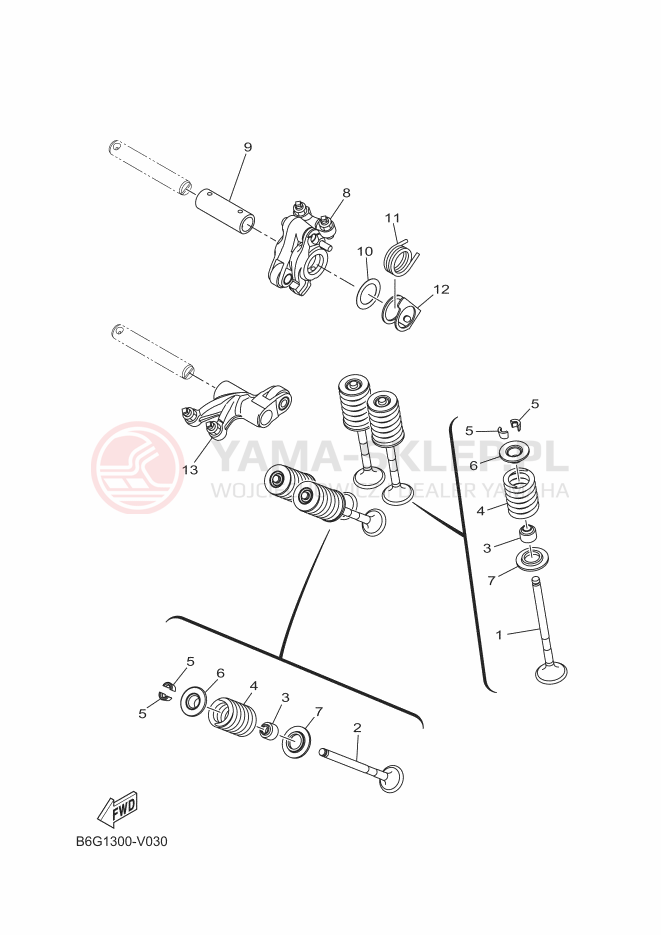 Schemat "zawory" do Yamaha YZF-R125