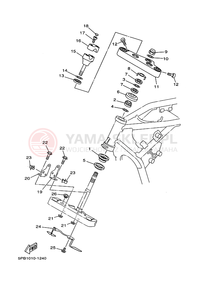Schemat "Półki zawieszenia" do Yamaha XVS1100 XVS11RC V STAR 1100