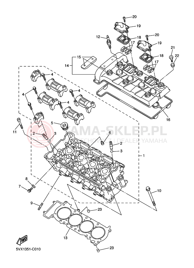 Schemat "cylinder" do Yamaha FZ6-S FAZER