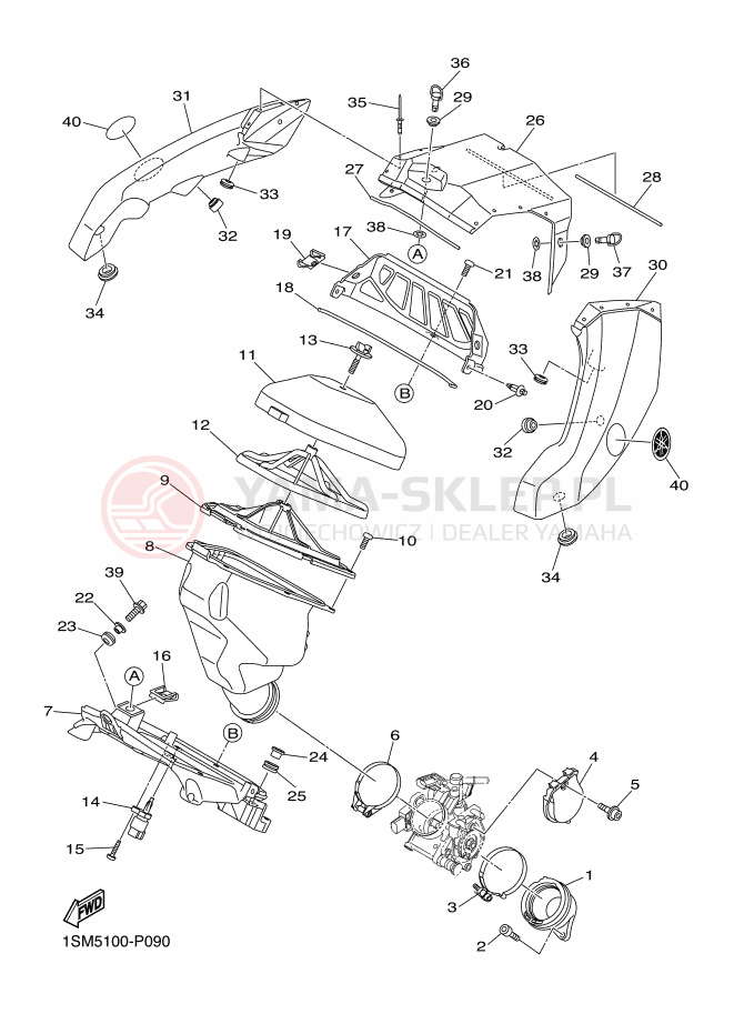 Schemat "Wtrysk paliwa" do Yamaha YZ250F