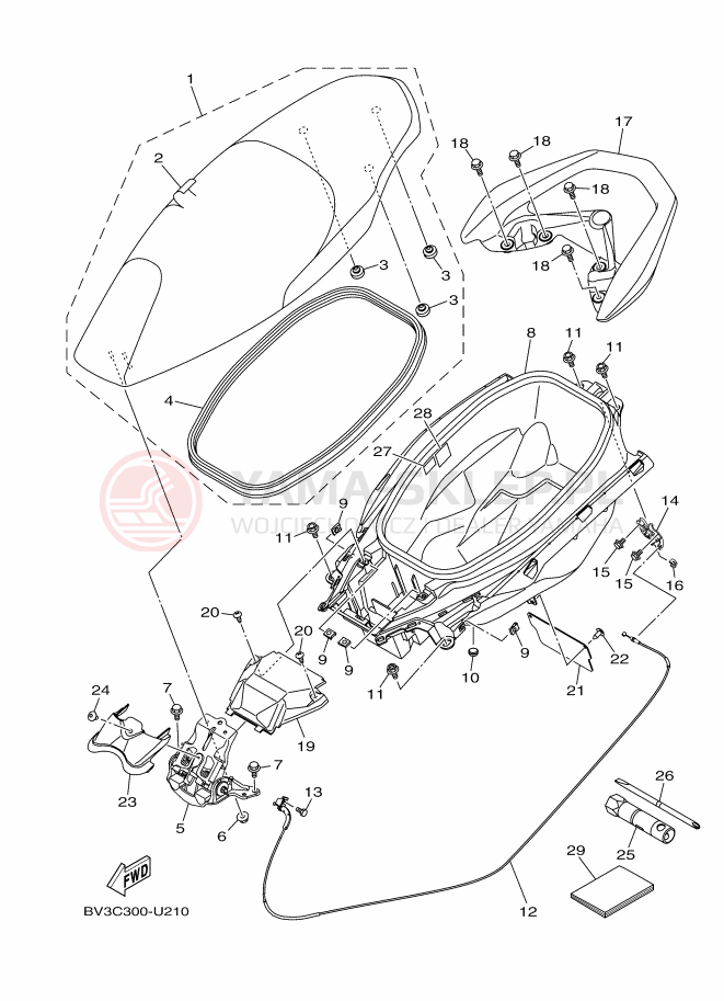 Schemat "siedzenie" do Yamaha GPD125-A NMAX