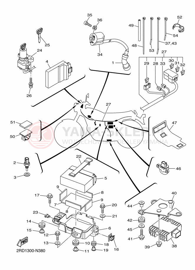 Schemat "układ elektryczny" do Yamaha SR400