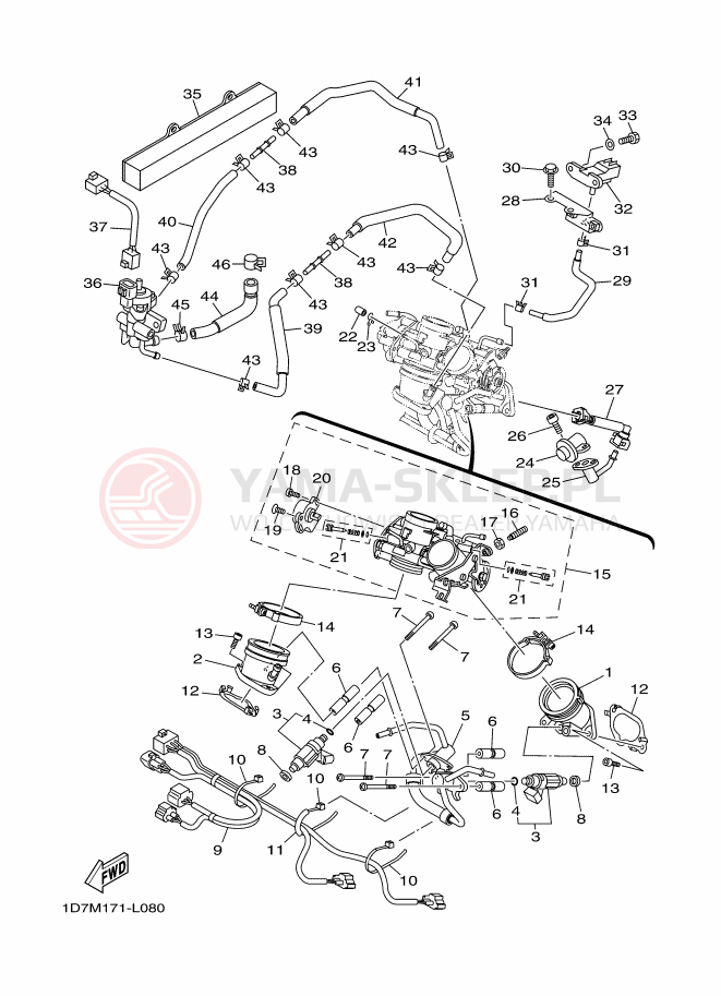 Schemat "Wtrysk paliwa" do Yamaha XV1900A