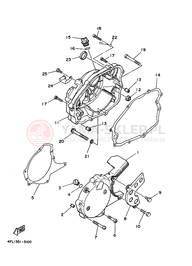 Schemat "Pokrywa silnika" do Yamaha TZR125